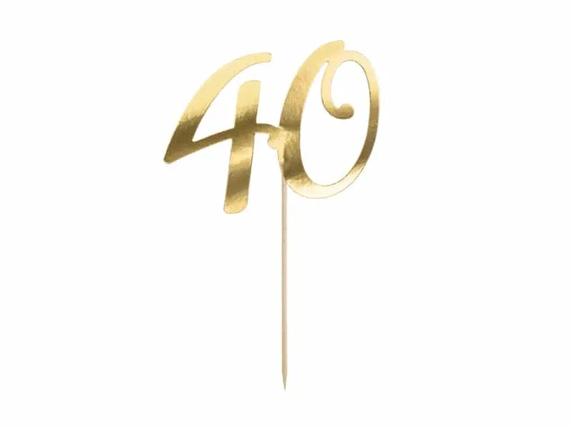 Cake topper – 40 ans – Or - ​Boulangerie-Pâtisserie | Pain au Levain & Viennoiseries​ - {'count': 1, 'name': 'Superindep.fr'}