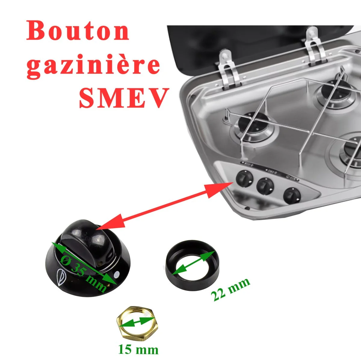 SMEV, gaziniere bouton d’un diametre 35 mm des bruleurs - Accessoires Outdoor pour Plus de Liberté de Mouvement SET ACCESSOIRE CUISINE Gicleur Gaz Butane,Gicleur Gaz De Ville,Gicleur Gaz  Bouteille Universel pour Bruleur Gaz Gaziniere Gaz,10Pcs - Cdiscount Maison