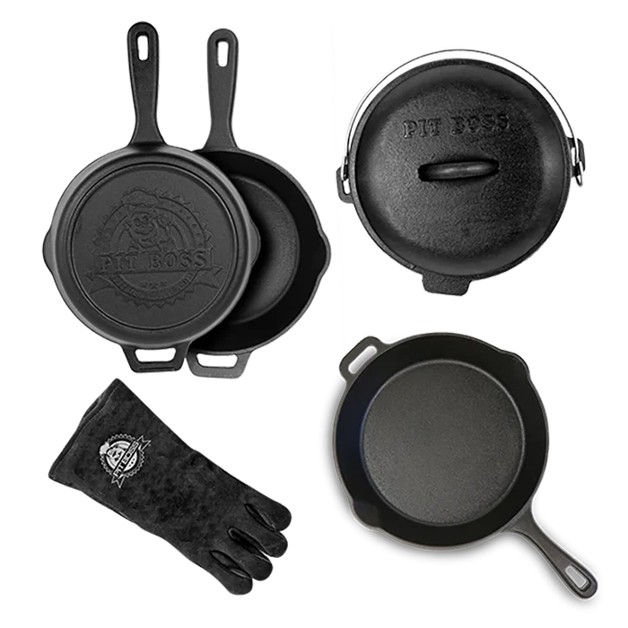 Set 6pcs en fonte – Pit Boss - Équipements Outdoor dynamique pour Activités en Pleine Nature