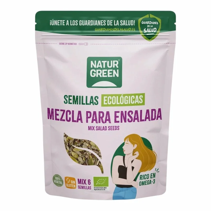 NaturGreen Mixte 6 Graines Salade Bio 225 g – Mélange Nutrissant et Croquant pour Salades - ​Boulangerie-Pâtisserie | Pain au Levain & Viennoiseries​ - {'count': 1, 'name': 'Gluten'}