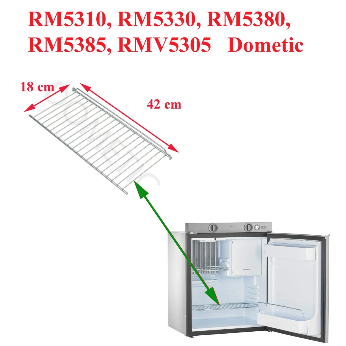 Dometic, étagère en métal des réfrigérateurs: RM5310, RM5330, RM5380, RM5385, RMV5305 - Accessoires Outdoor pour Plus de Liberté de Mouvement GC GLOBALCOMMERCE UNIVERSAL Étagère réglable pour réfrigérateur congélateur  Chromé : Amazon.com.be: Cuisine et maison