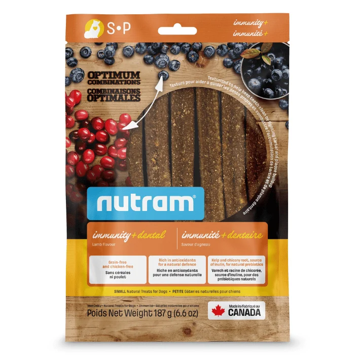 Combinaisons Optimales Immunité+ Dentaire, Gâteries Pour Chien, Agneau 187g - Saldi Straordinari – Offerte Speciali Disponibili Adesso Nutram combinaisons optimales immunité+ dentaire, gâteries pour chien,  agneau, petit 187g | Animalerie Orford