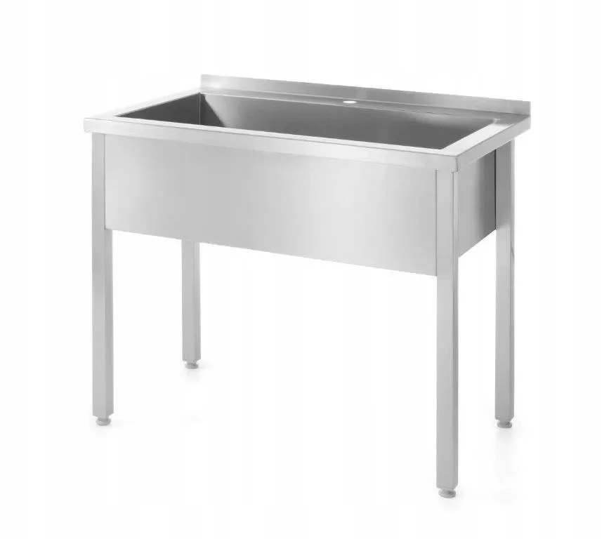 HENDI 812853 Table avec bac de lavage simple – soudé, profondeur 700 mm, hauteur du bac 300 mm - Éclairage de qualité avec frais de port offerts Table de dissection en acier inoxydable Table de lavage avec bac de ré |  Lavabis GmbH
