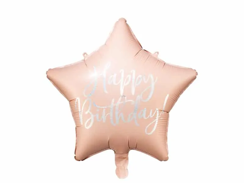 Ballon Etoile – Happy Birthday – Rose poudré - ​Boulangerie-Pâtisserie | Pain au Levain & Viennoiseries​ - {'count': 1, 'name': 'Brioches'}