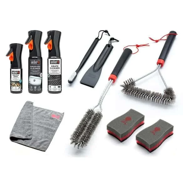 Kit de nettoyage Barbecue gaz Inox – Weber - Équipements Outdoor pour Activités en Pleine Nature Kit nettoyeur chaine 8 pièces