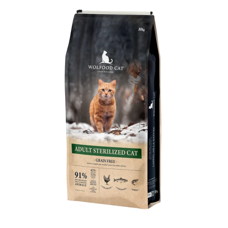 Wolfood - ADULT STERILIZED CAT – Chat stérilisés/peu actifs - Saldi Straordinari – Offerte Speciali Disponibili Adesso - croquettes hill's chat sterilized cat chat