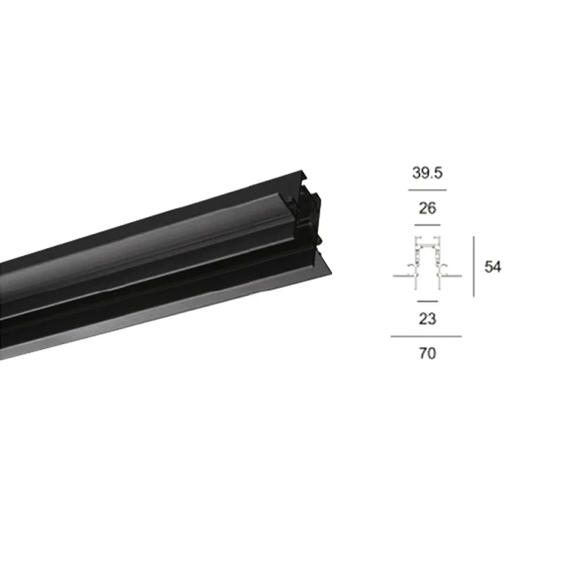 Rail magnétic encastré Novolight 2 métres,noir - Accessoires pratiques maison pour un intérieur plus fonctionnel Spots et rails : des solutions d'éclairage modulables