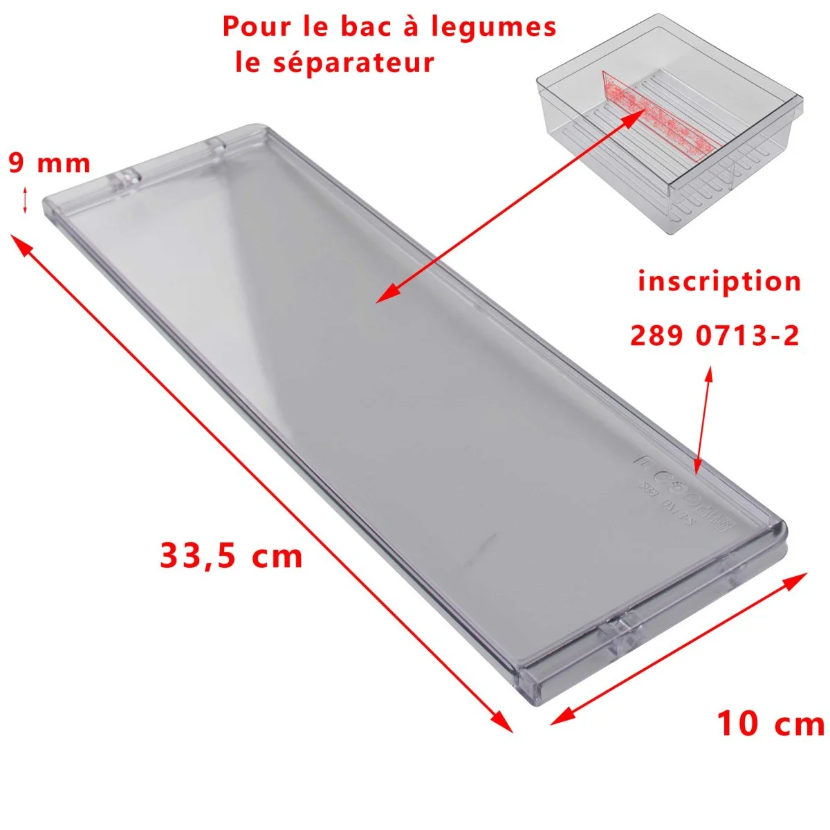 Séparateur dans le bac à légumes RML10.4 RCL10.4 ref.289 0713-2 Dometic - Accessoires Outdoor pour Plus de Liberté de Mouvement Séparateur de voies lestables avec connecteur