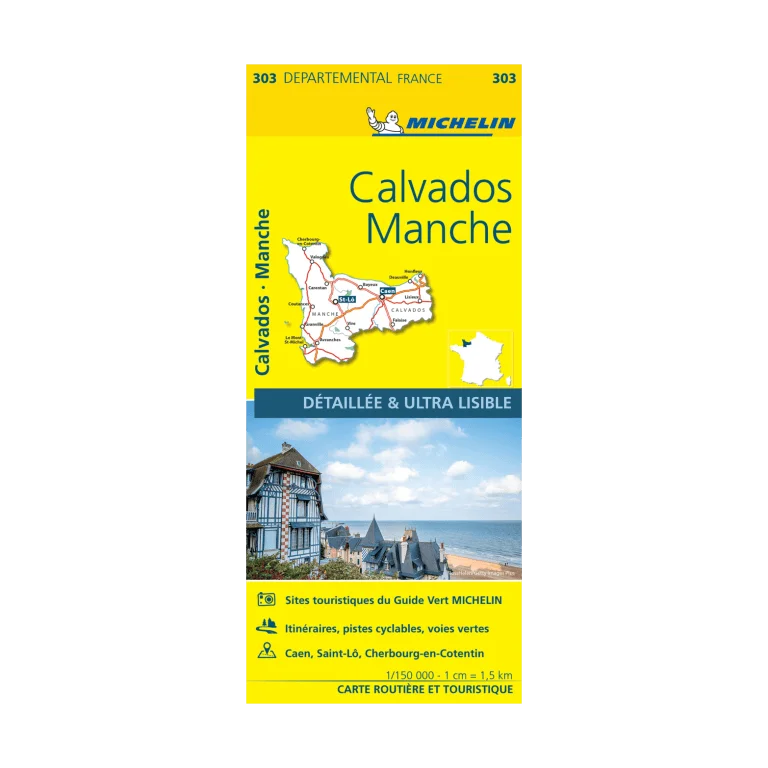Carte départementale 303 Calvados et Manche – Michelin - Édition Limitée – L’Art de la Table Française pro en Promotion !