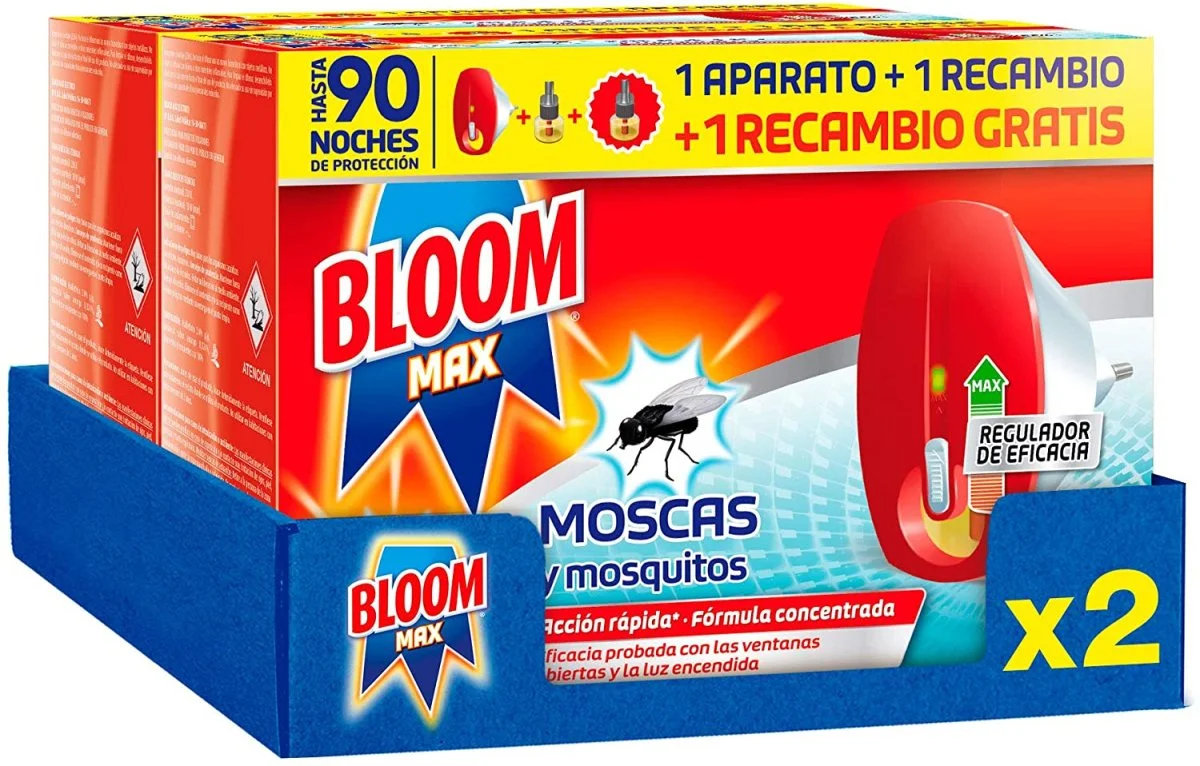 Insecticide (anti moustiques et mouches) électrique liquide rechargeable (Pack de 2) – Bloom Max - Organisation de la maison avec des solutions de rangement - {'count': 10, 'name': 'Mouches'}