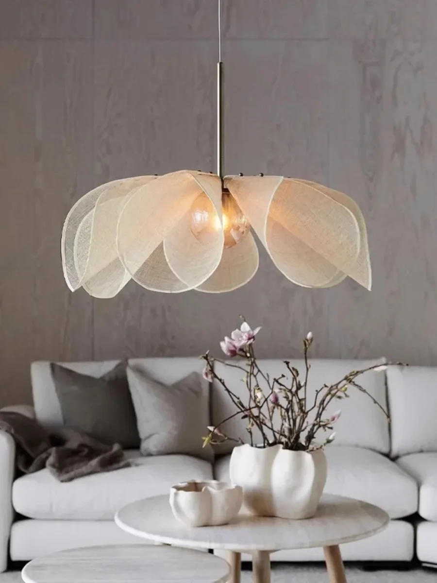 Lustre Tissu Beige - Éclairage de qualité avec frais de port offerts Lit coffre 140x200, lit 140x200 avec sommier, lit adulte, lit double, lit  capitonné, éclairage LED et ports USB, design scandinave, lin, beige