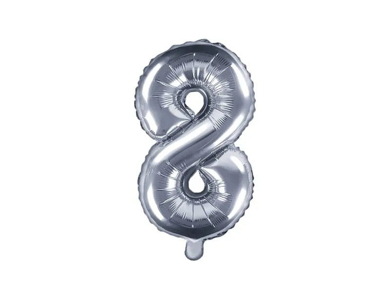 Ballon chiffre 8 – Argent - ​Boulangerie-Pâtisserie | Pain au Levain & ARNIER Viennoiseries