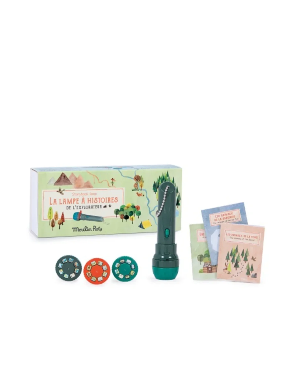 Torche lumineuse histoires explorateur Moulin Roty Boutique Maman Bébé Produits Essentiels Quotidien