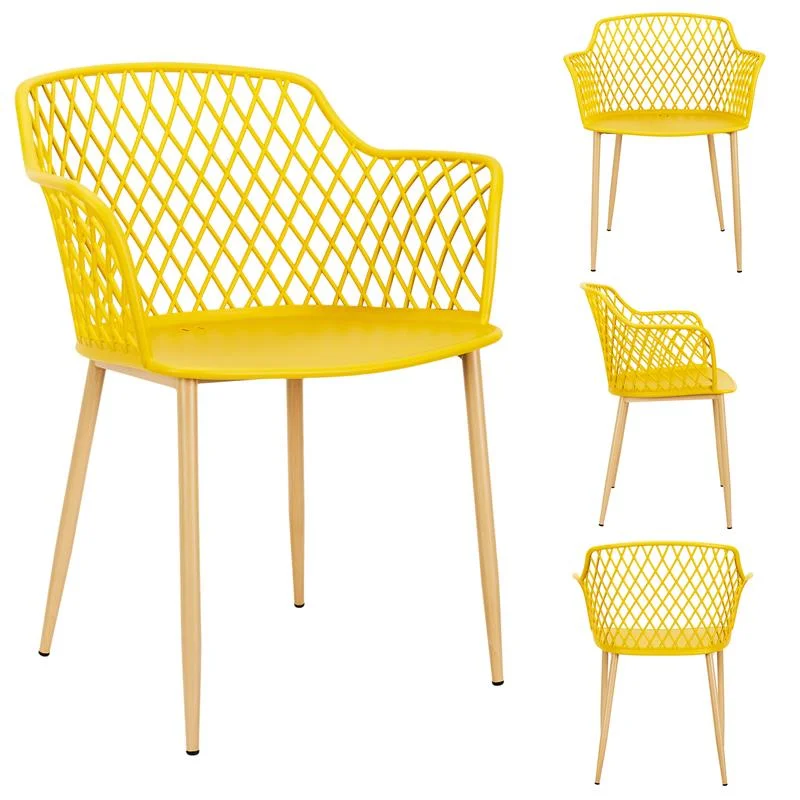 Lot luminaire de 4 fauteuils d’extérieur/jardin ocre (Marketplace) - Édition Limitée – L’Art de la Table Française en Promotion !