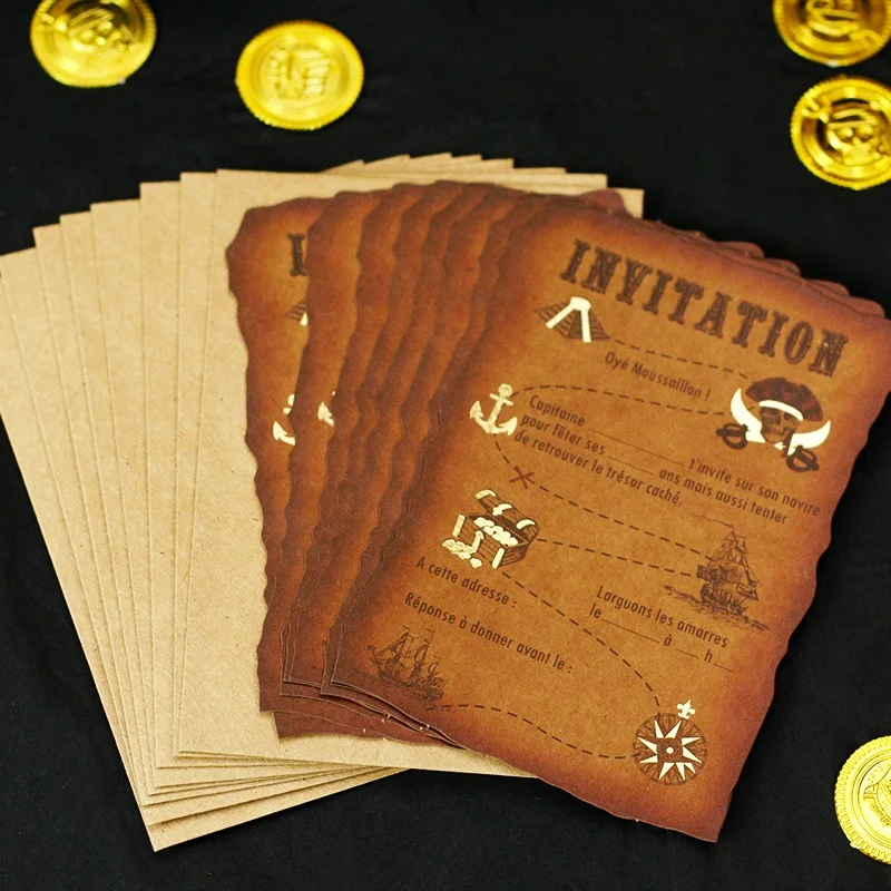 Lot cartes invitation Pirate Vins Rouges Harmonieux Occasion