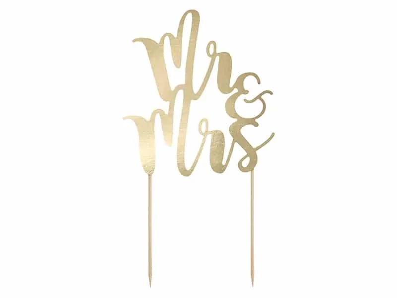 Pic Mariage « Mr viennoiserie Mrs » doré - ​Boulangerie-Pâtisserie | Pain au Levain & Viennoiseries