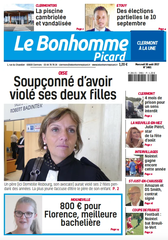 Une du Bonhomme Picard, édition de Clermont du 30 août 2017 - ​Drones Professionnels & Grand Public | Boutique Française​ - hirson édition août amp boutique
