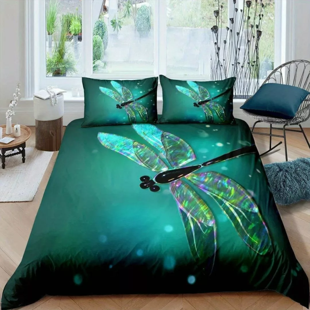 Parure couleurs de lit libellule lumineuse féerique – Ambiance magique et rêveuse pour chambre féerique – Housse douce et lumineuse - Éclairage de qualité avec frais de port offerts