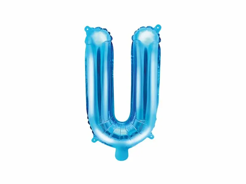 Ballon lettre U- Bleu ​Boulangerie Pâtisserie Pain Levain Viennoiseries