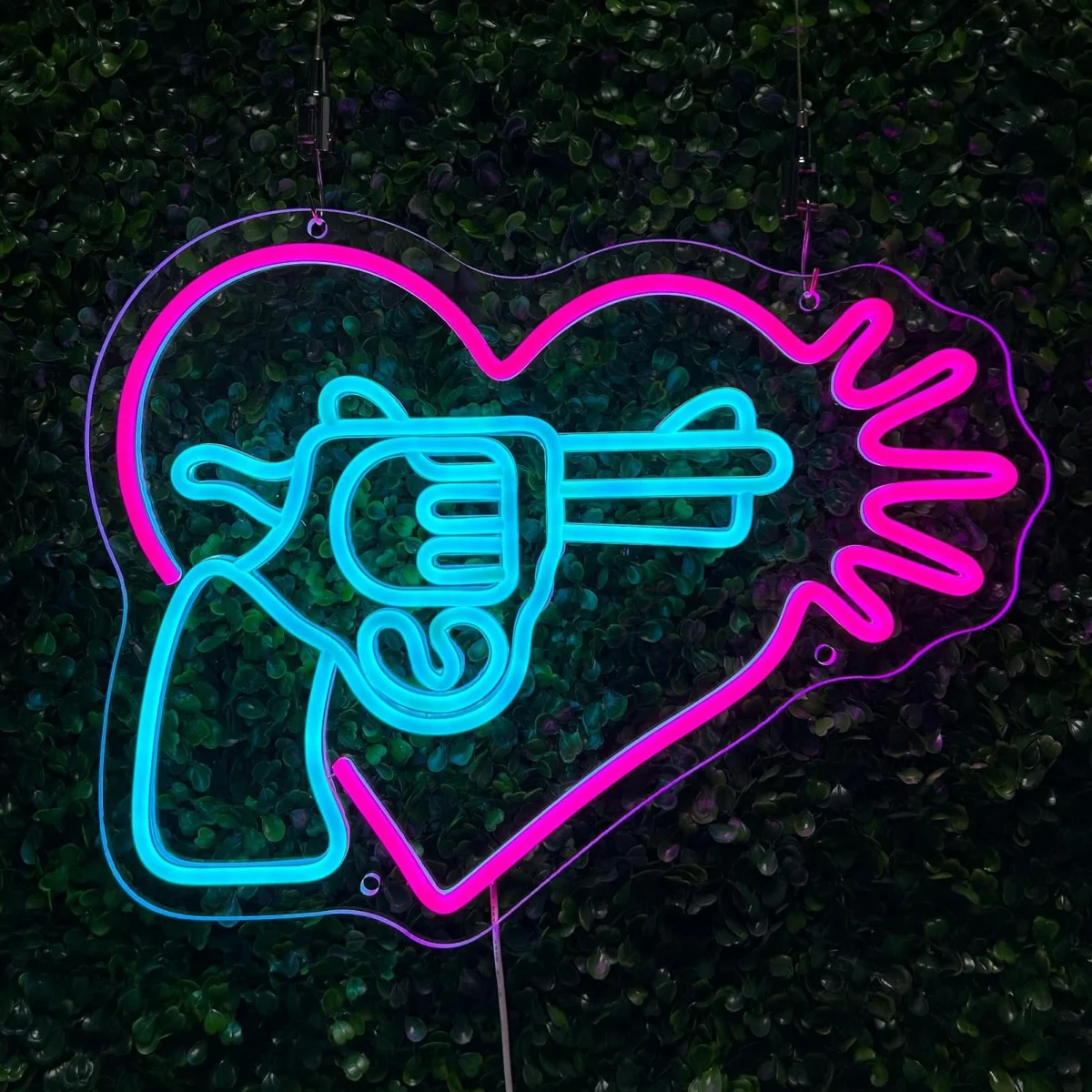 Neon Revolver Coeur - Éclairage de Applications qualité avec frais de port offerts
