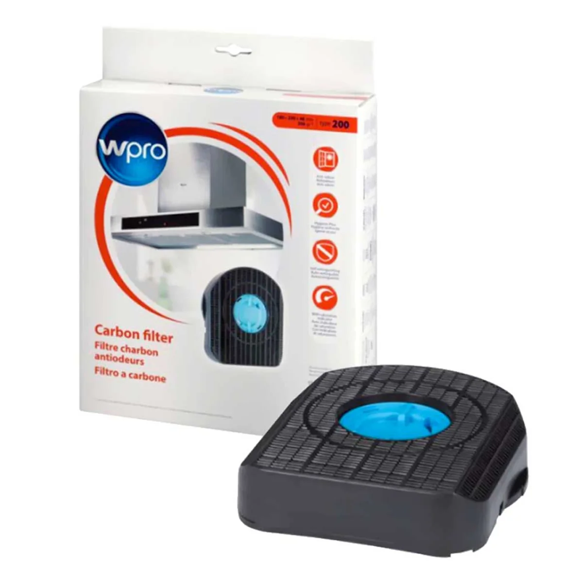 Filtre à charbon pour hotte aspirante Whirlpool, Indesit 484000008577 - Accessoires Électroménagers en Promotion : Tout pour Votre Maison à Moins Cher ! CHF200 - Filtre à charbon antiodeurs - Type 200 - WPRO 484000008577